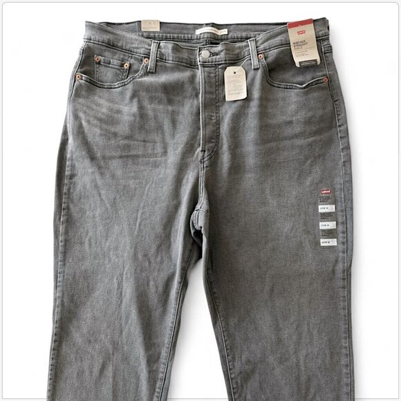 Levi's Grey Ribcage Straight Ankle Denim Stretch Jeans NWT NEW Plus 20W M - Picture 5 of 7